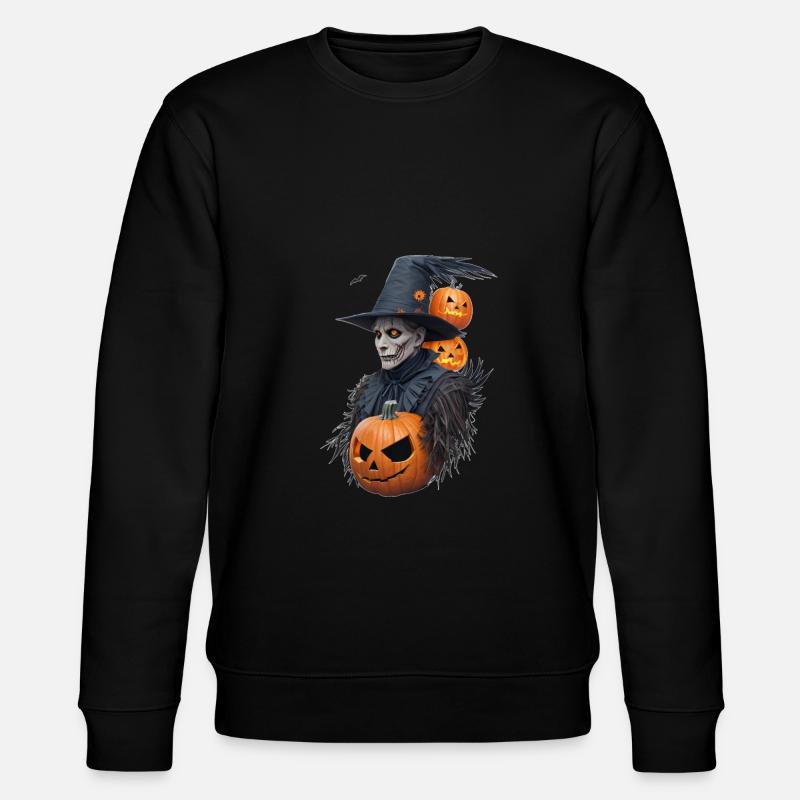 Halloween Vogelscheuche - Stanley/Stella Unisex Bio-Sweatshirt CHANGER  - Schwarz