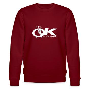 Its OK famous - Stanley/Stella CHANGER Unisex Organic Sweatshirt - burgundy - Front - Nik (191cm) & Marisol (170cm)