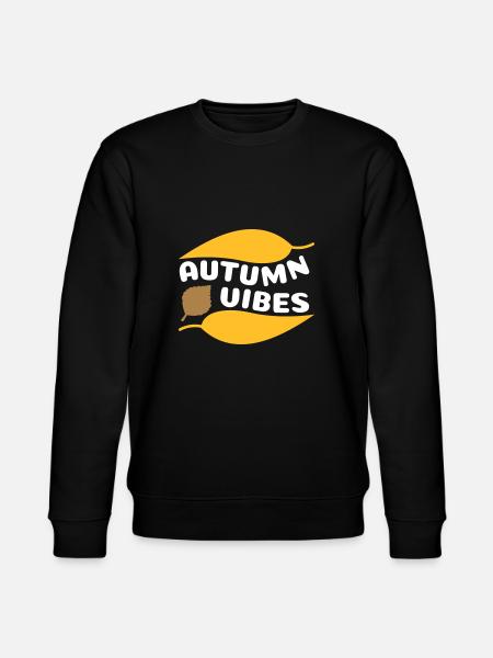 Autumn vibes (curved leaves) - Stanley/Stella CHANGER Unisex Organic Sweatshirt - black
