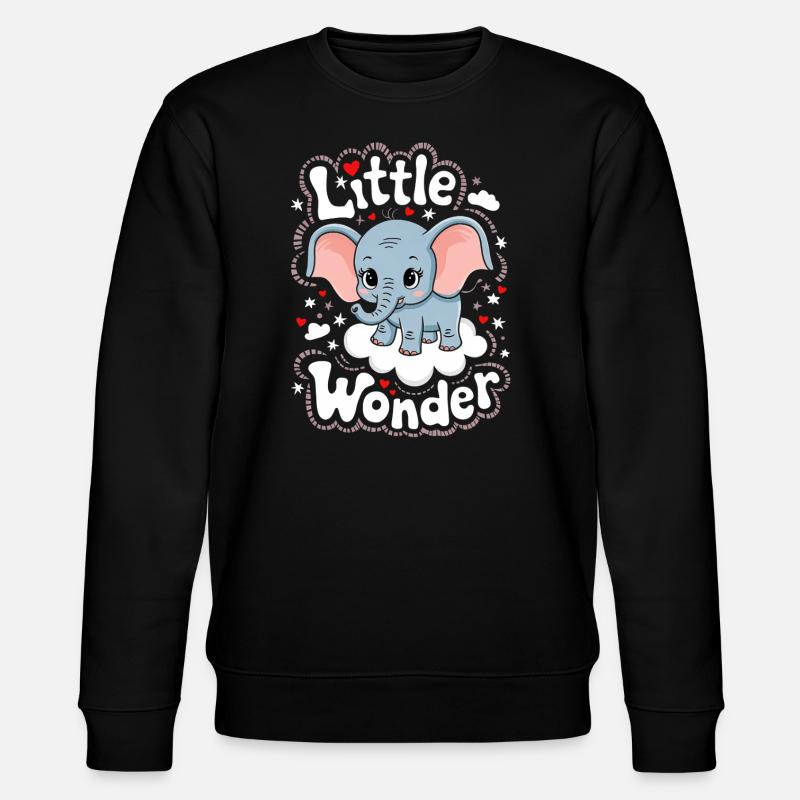 Kleines Wunder Elefantenkind - Stanley/Stella Unisex Bio-Sweatshirt CHANGER  - Schwarz
