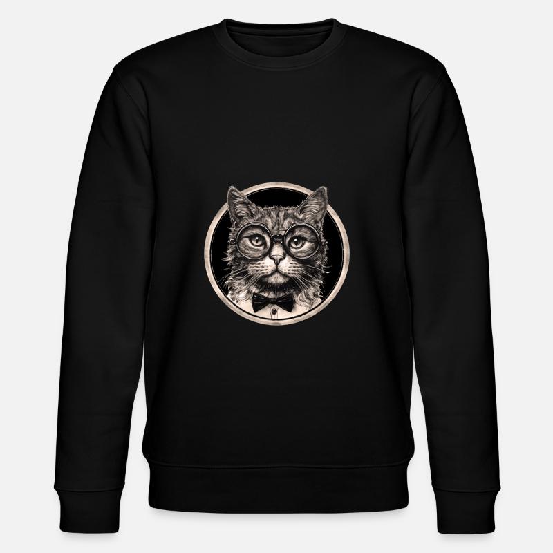 Steampunk Katze - Stanley/Stella Unisex Bio-Sweatshirt CHANGER  - Schwarz