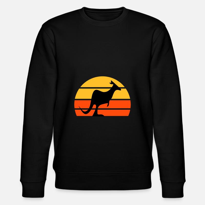 Känguru vor einer Halbsonne - Stanley/Stella Unisex Bio-Sweatshirt CHANGER  - Schwarz