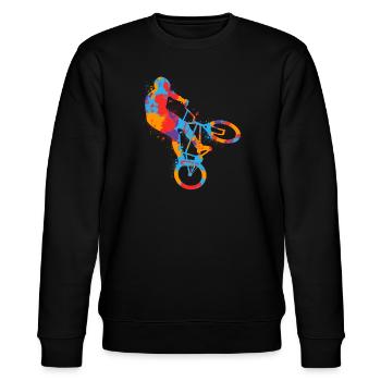 BMX Cascades colorées Vélo Tricks Garçons Vélo BMX - Sweat bio CHANGER Stanley/Stella Unisexe - noir - Devant - Nik (191cm) & Marisol (170cm)