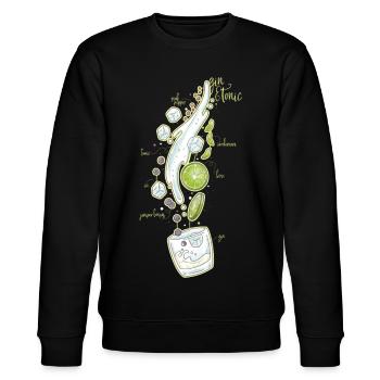 Gin and Tonic - Stanley/Stella Unisex Bio-Sweatshirt CHANGER  - Schwarz - Vorne - Nik (191cm) & Marisol (170cm)