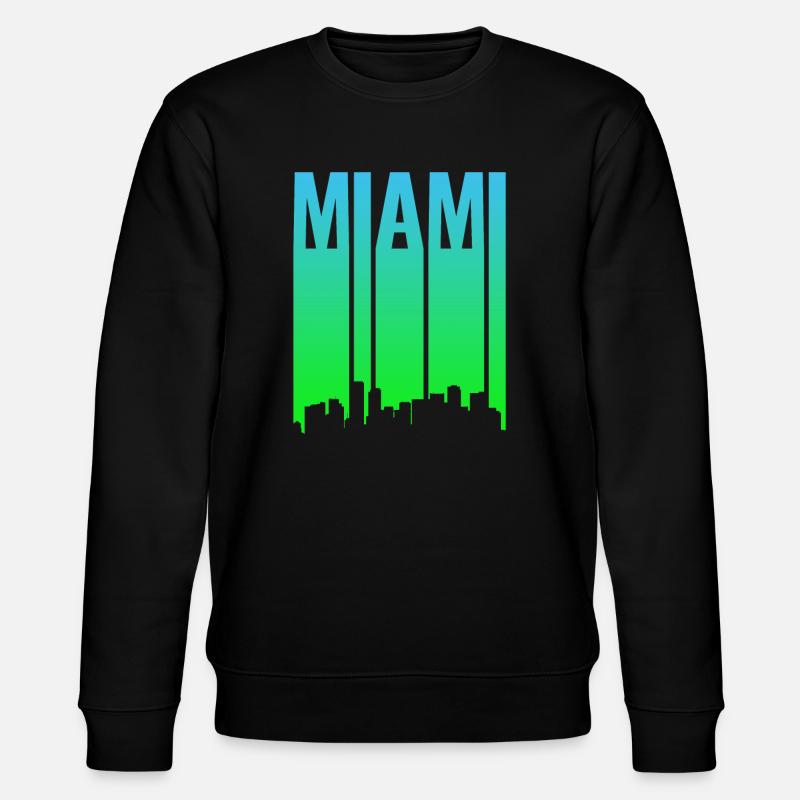 Miami Skyline Farbverlauf - Stanley/Stella Unisex Bio-Sweatshirt CHANGER  - Schwarz