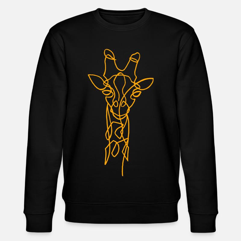 Skizze der Giraffe - Stanley/Stella Unisex Bio-Sweatshirt CHANGER  - Schwarz