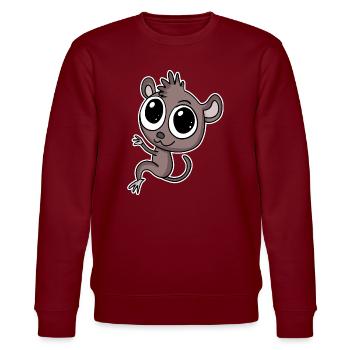 Koboldmaki Koboldmakis Primat - Stanley/Stella Unisex Bio-Sweatshirt CHANGER  - Burgunderrot - Vorne - Nik (191cm) & Marisol (170cm)