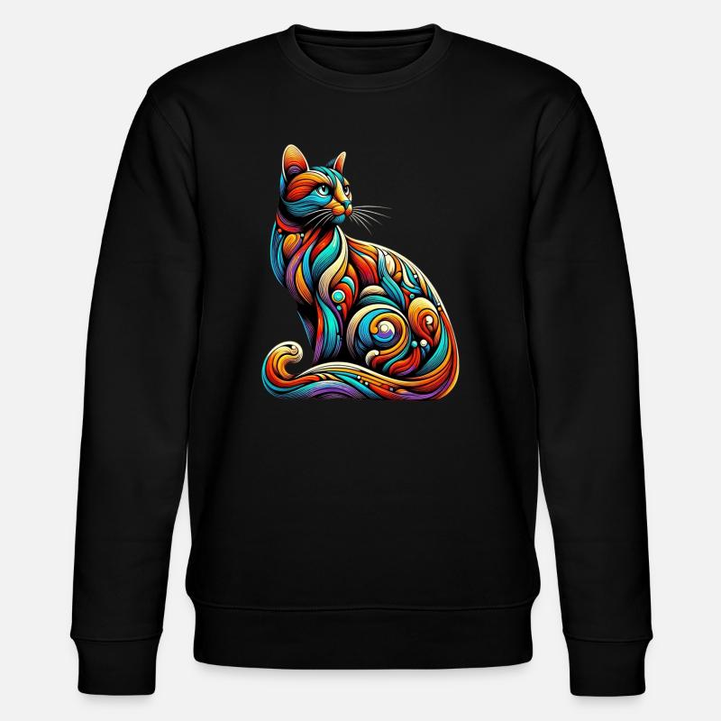 Katze - Stanley/Stella Unisex Bio-Sweatshirt CHANGER  - Schwarz