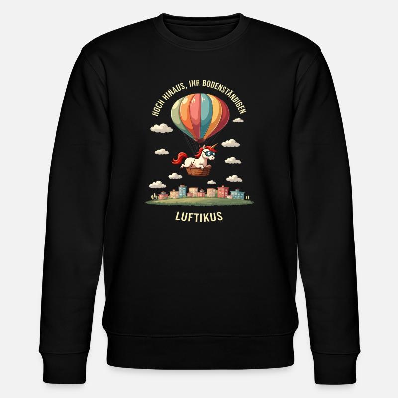 Luftikus Unicorn - Stanley/Stella CHANGER Unisex Organic Sweatshirt - black