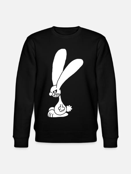 Grumpy White Rabbit - Stanley/Stella CHANGER Unisex Organic Sweatshirt - black