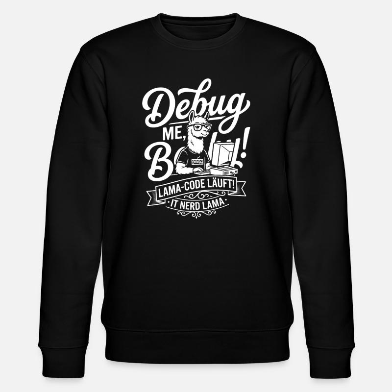 Lama Code Debug Design - Stanley/Stella Unisex Bio-Sweatshirt CHANGER  - Schwarz
