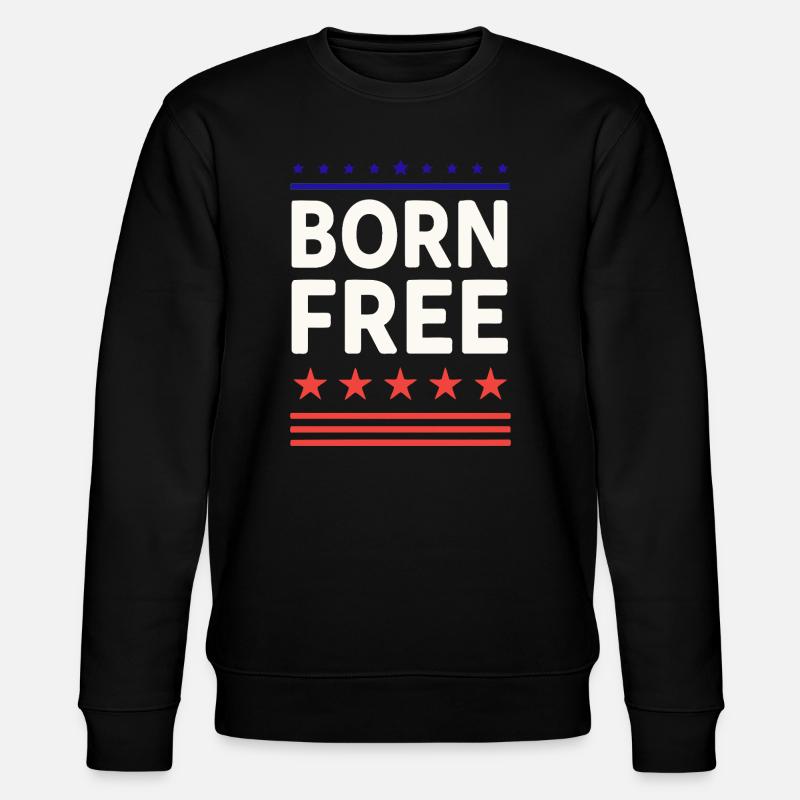 Born Free Stars & Stripes - Stanley/Stella Unisex Bio-Sweatshirt CHANGER - Schwarz