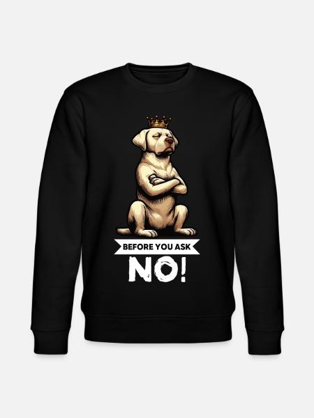 Før du spørger Labrador, Labrador, Labrador-ejer, Labrador - Stanley/Stella økologisk unisex-sweatshirt CHANGER  - sort