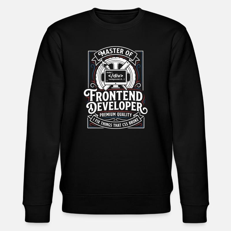 Frontend Meister: CSS HTML Kunst - Stanley/Stella Unisex Bio-Sweatshirt CHANGER - Schwarz