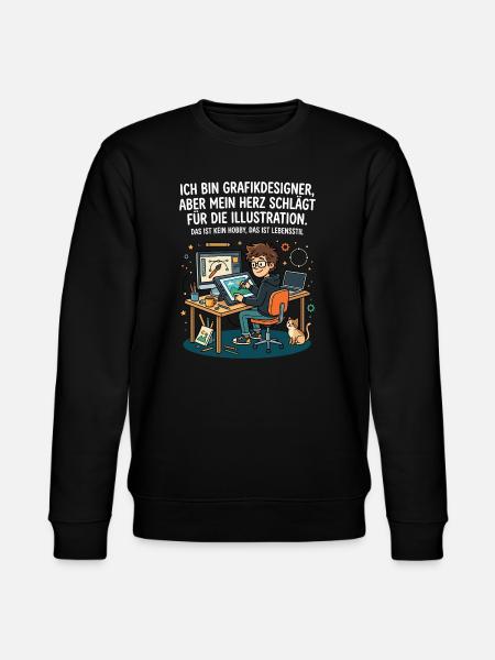 Grafikdesigner Illustration Leidenschaft - Stanley/Stella Unisex Bio-Sweatshirt CHANGER  - Schwarz