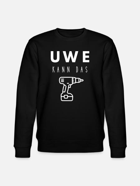Uwe Name Handwerker Werkzeug Akkuschrauber - Stanley/Stella Unisex Bio-Sweatshirt CHANGER - Schwarz