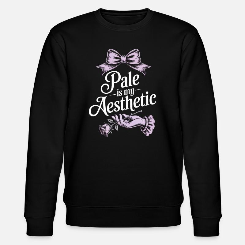 Blasse ästhetische Rosenschleife - Stanley/Stella Unisex Bio-Sweatshirt CHANGER  - Schwarz