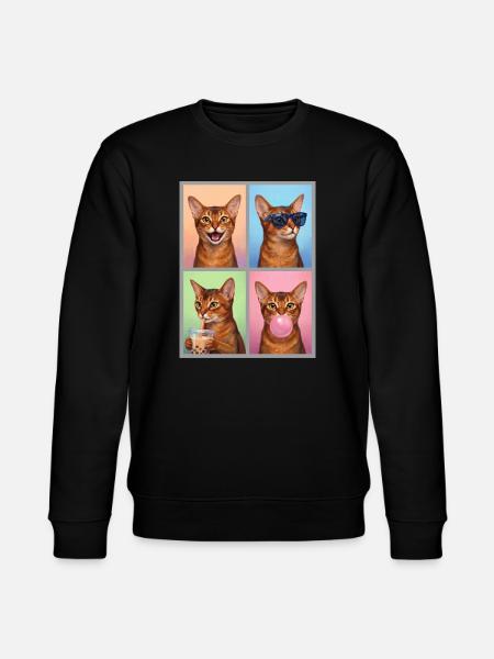 Cats Abyssinian Cat - Stanley/Stella CHANGER Unisex Organic Sweatshirt - black
