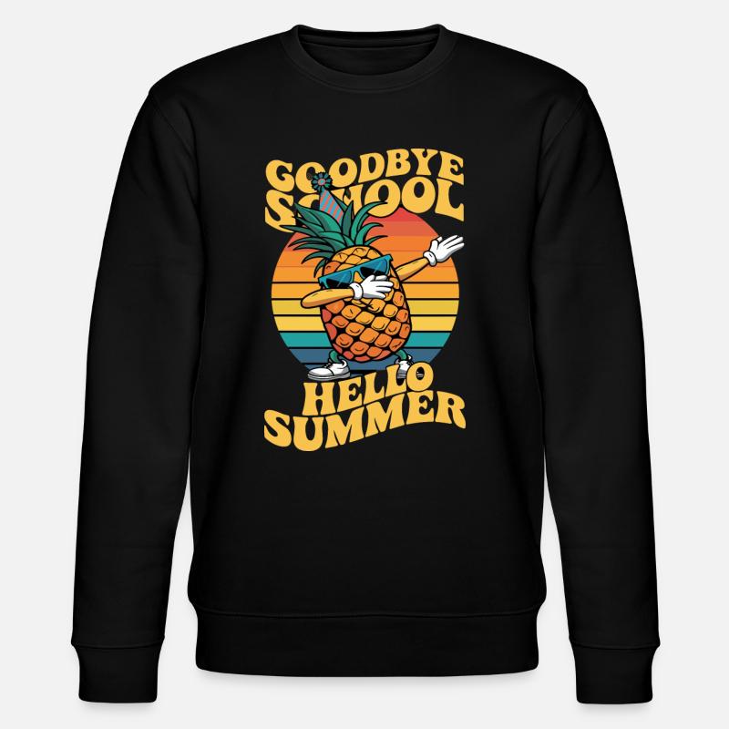 Goodbye School Hello Summer Ananas - Stanley/Stella Unisex Bio-Sweatshirt CHANGER  - Schwarz