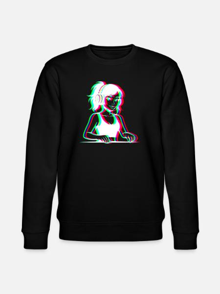 EDM - DJane - Glitch Rave Style - Stanley/Stella CHANGER Unisex Organic Sweatshirt - black