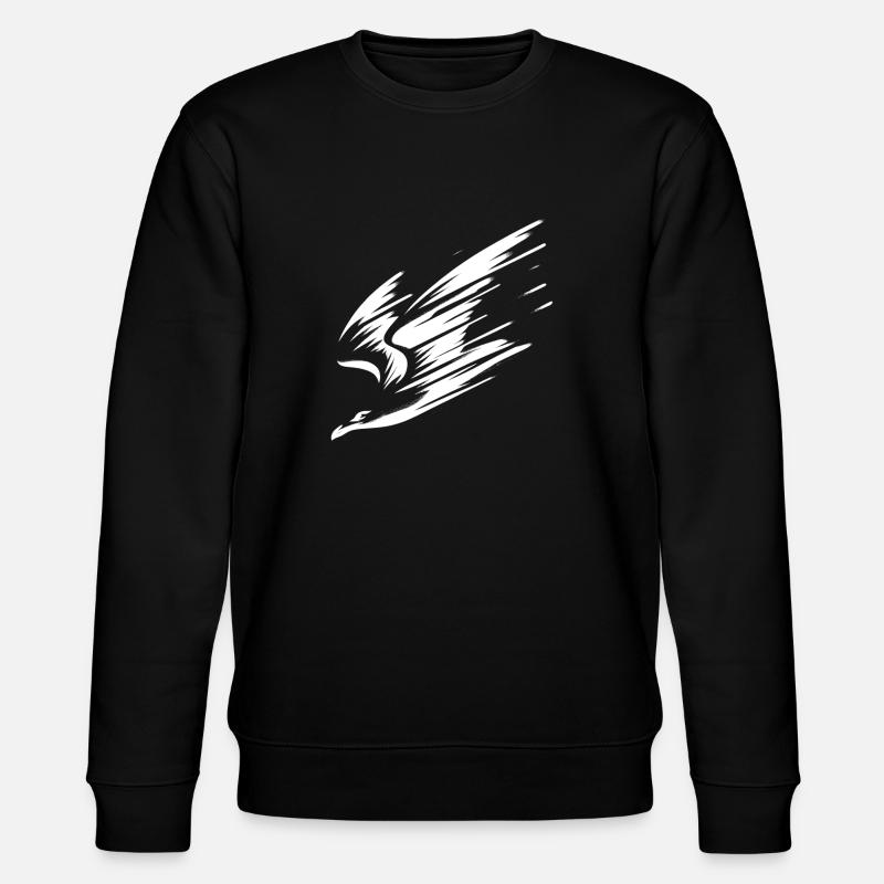 Dive Low Flyer Seagull Pilot Vacation T-Shirt - Stanley/Stella CHANGER Unisex Organic Sweatshirt - black