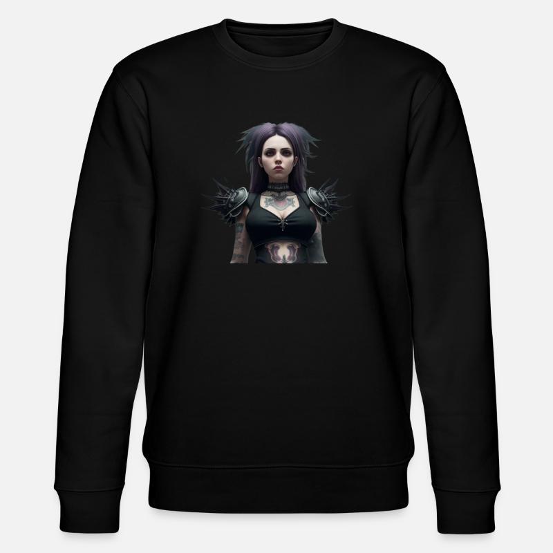 Gothic-Mädchen - Stanley/Stella Unisex Bio-Sweatshirt CHANGER  - Schwarz