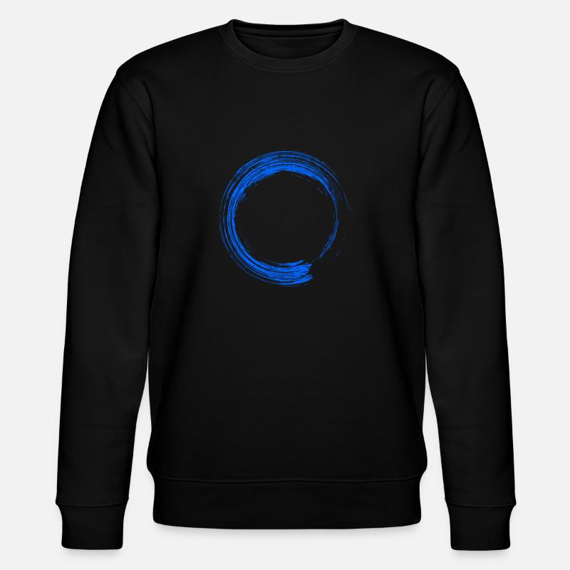 Rond design brosse bleu - Sweat bio CHANGER Stanley/Stella Unisexe - noir