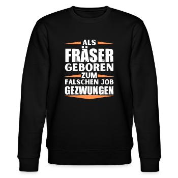 Fräser im falschen Job gelandet - Stanley/Stella Unisex Bio-Sweatshirt CHANGER  - Schwarz - Vorne - Nik (191cm) & Marisol (170cm)