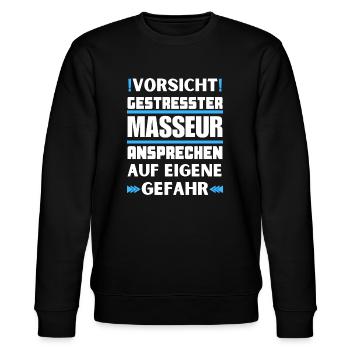 Ne parlez pas à un masseur stressé ! - Sweat bio CHANGER Stanley/Stella Unisexe - noir - Devant - Nik (191cm) & Marisol (170cm)