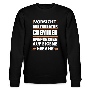 Gestresster Chemiker nicht ansprechen! - Stanley/Stella Unisex Bio-Sweatshirt CHANGER  - Schwarz - Vorne - Nik (191cm) & Marisol (170cm)