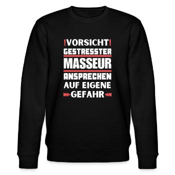 Ne parlez pas à un masseur stressé ! - Sweat bio CHANGER Stanley/Stella Unisexe - noir - Devant - Nik (191cm) & Marisol (170cm)