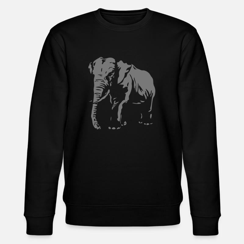 Elephant - Elefant - Stanley/Stella Unisex Bio-Sweatshirt CHANGER - Schwarz