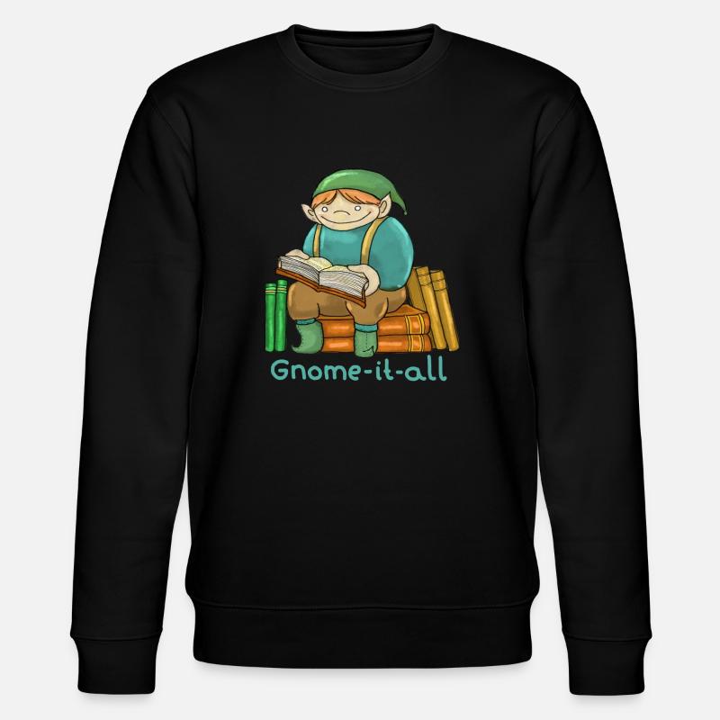 The Gnome That Knows-it-all - Stanley/Stella Unisex Bio-Sweatshirt CHANGER  - Schwarz