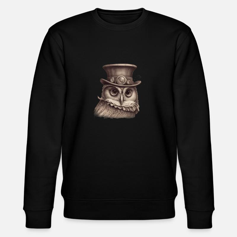 Chouette Steampunk 1 - Sweat bio CHANGER Stanley/Stella Unisexe - noir