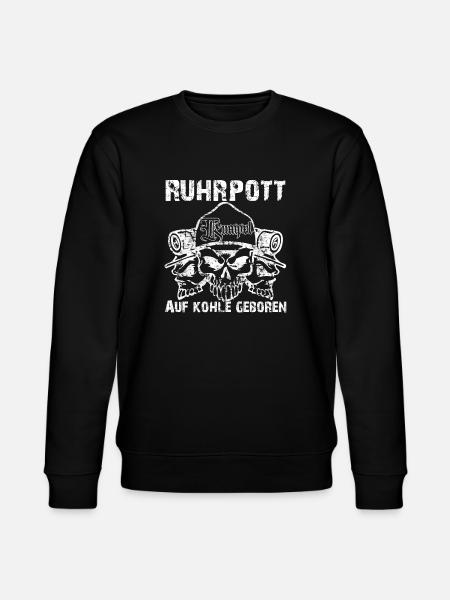 Ruhrpott 3 Skull Bergmann - Stanley/Stella Unisex Bio-Sweatshirt CHANGER - Schwarz