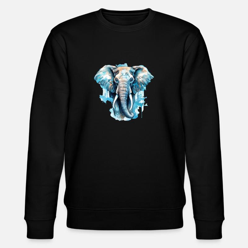 Elefant - Stanley/Stella Unisex Bio-Sweatshirt CHANGER  - Schwarz