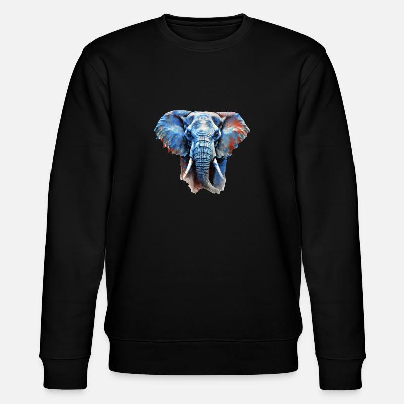 Elefant - Stanley/Stella Unisex Bio-Sweatshirt CHANGER  - Schwarz
