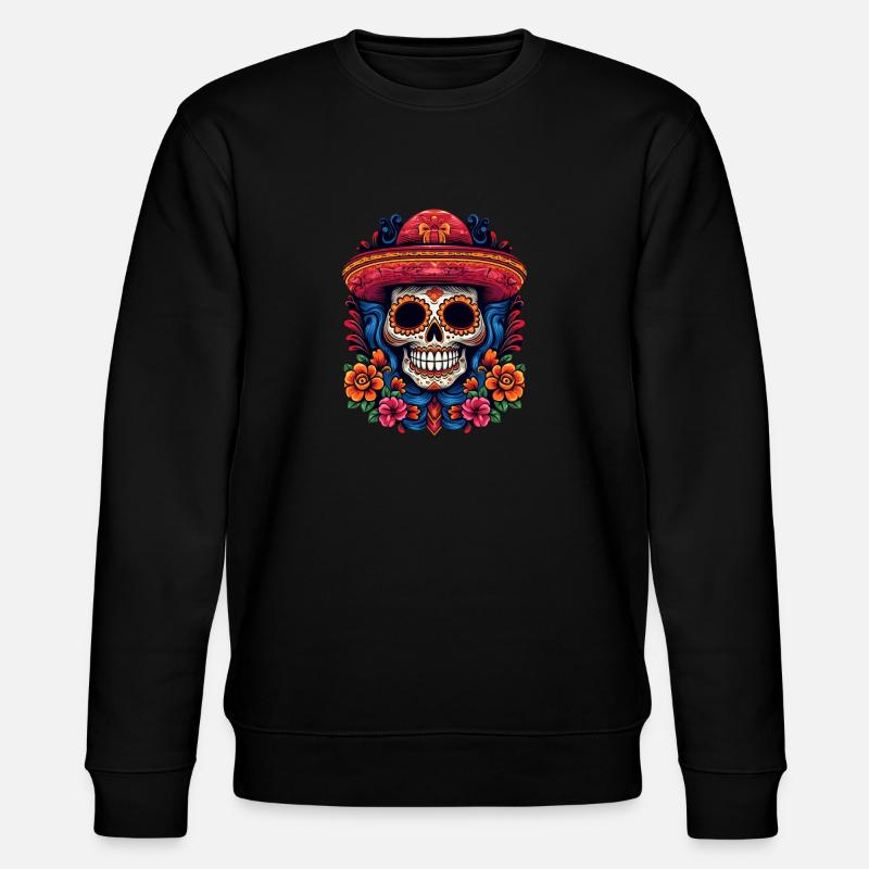 Cinco de Mayo Skull - Stanley/Stella CHANGER Unisex Organic Sweatshirt - black