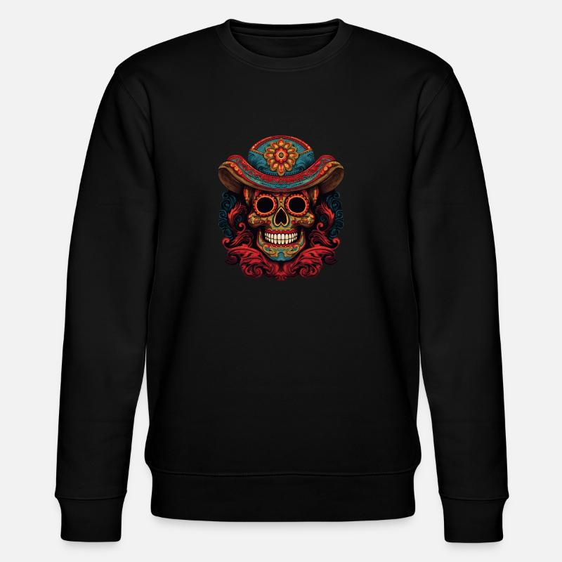 Cinco de Mayo Skull - Stanley/Stella CHANGER Unisex Organic Sweatshirt - black