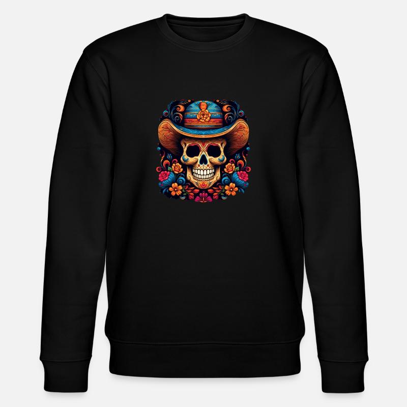 Cinco de Mayo Skull - Stanley/Stella CHANGER Unisex Organic Sweatshirt - black