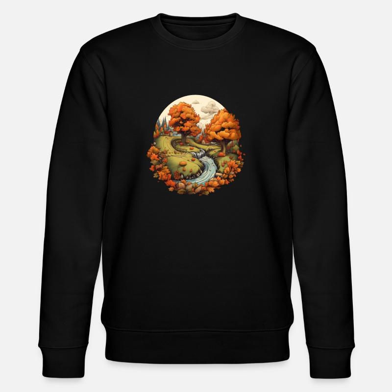 Herbstliche Landschaft - Stanley/Stella Unisex Bio-Sweatshirt CHANGER  - Schwarz