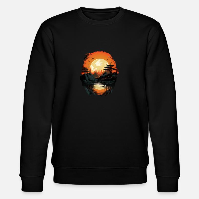 Landschaft - Stanley/Stella Unisex Bio-Sweatshirt CHANGER  - Schwarz