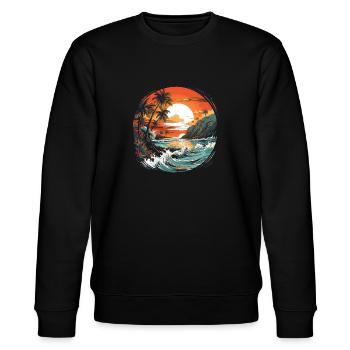 Tropisch - Stanley/Stella Unisex Bio-Sweatshirt CHANGER  - Schwarz - Vorne - Nik (191cm) & Marisol (170cm)