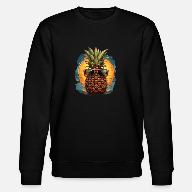 Ananas - Stanley/Stella Unisex Bio-Sweatshirt CHANGER  - Schwarz