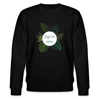 Leaf me alone - Stanley/Stella Unisex Bio-Sweatshirt CHANGER  - Schwarz - Vorne - Nik (191cm) & Marisol (170cm)