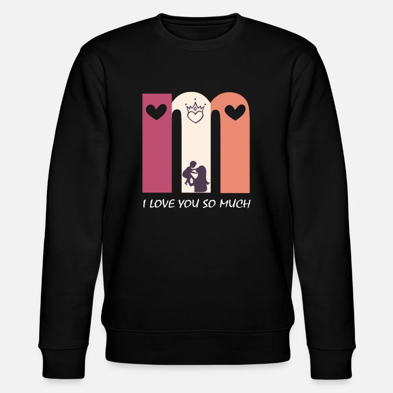 Ich hab dich lieb, Mama - Stanley/Stella Unisex Bio-Sweatshirt CHANGER  - Schwarz