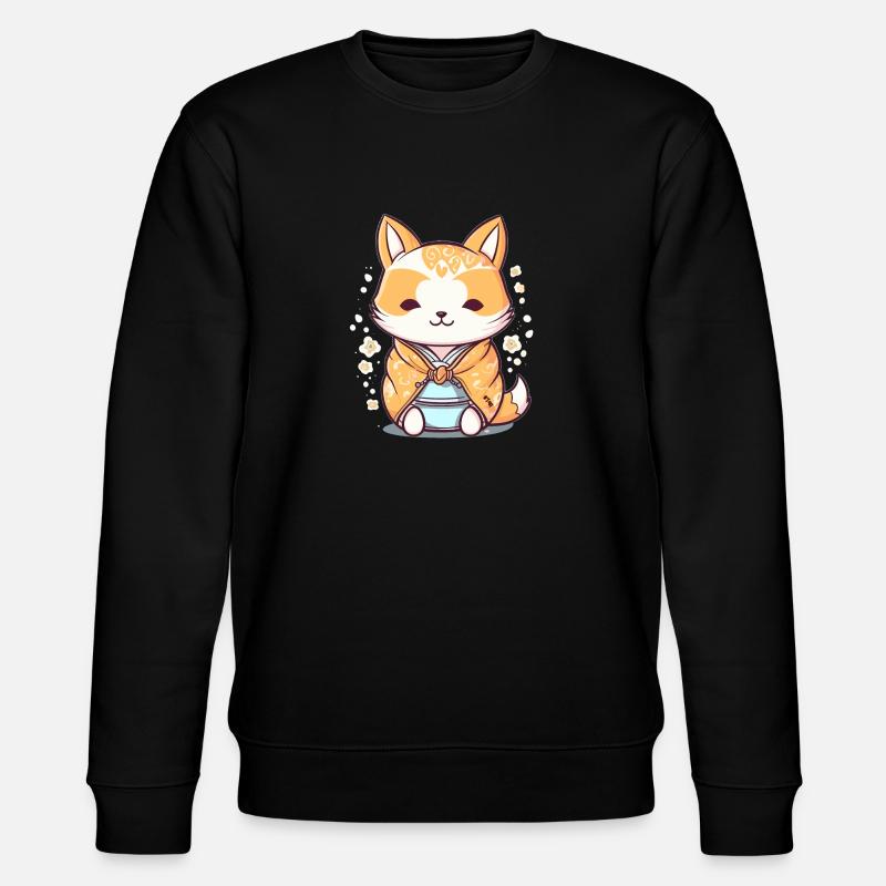 Fuchs - Kawaii Style - Stanley/Stella Unisex Bio-Sweatshirt CHANGER  - Schwarz