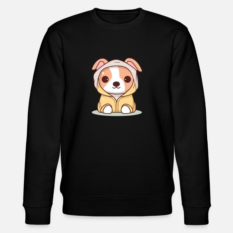 Hund - Kawaii Style - Stanley/Stella Unisex Bio-Sweatshirt CHANGER - Schwarz