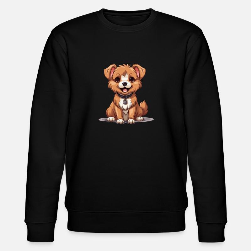 Hund - Kawaii Style - Stanley/Stella Unisex Bio-Sweatshirt CHANGER  - Schwarz