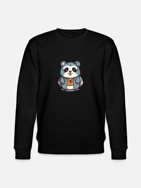 Raccoon - Kawaii Style - Stanley/Stella CHANGER Unisex Organic Sweatshirt - black